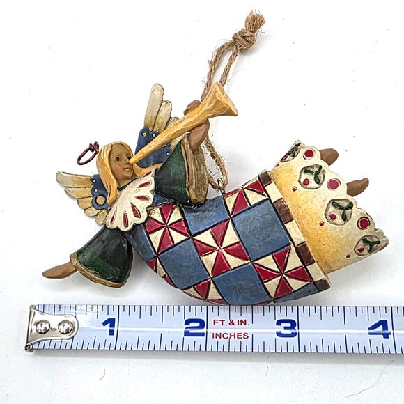 Jim Shore Heartwood Creek Enesco Angel With Trumpet 2002 Christmas Ornament 4" - Picture 8 of 8